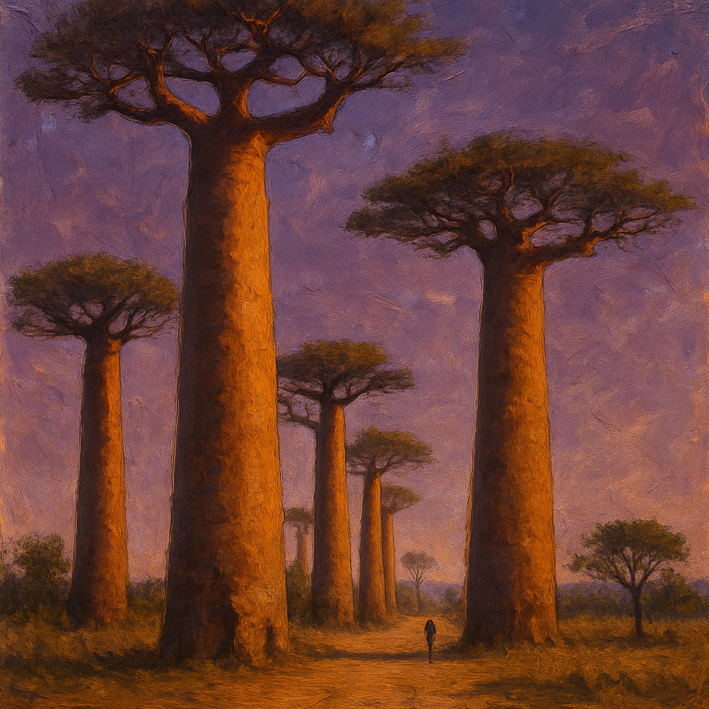 Baobab Avenue Madagascar Tree DIY paint by diamonds