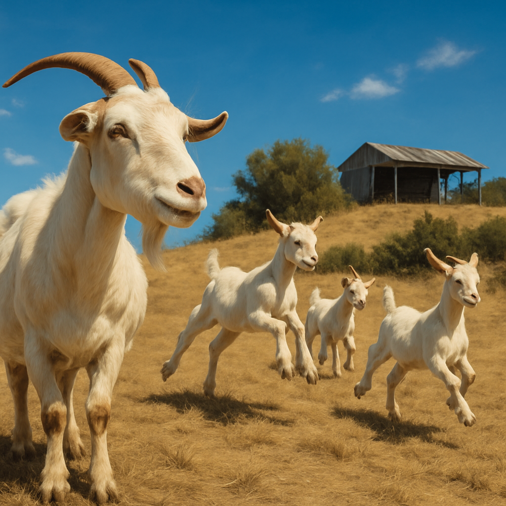 Kiko Goat Farmstead Painting by diamonds kit