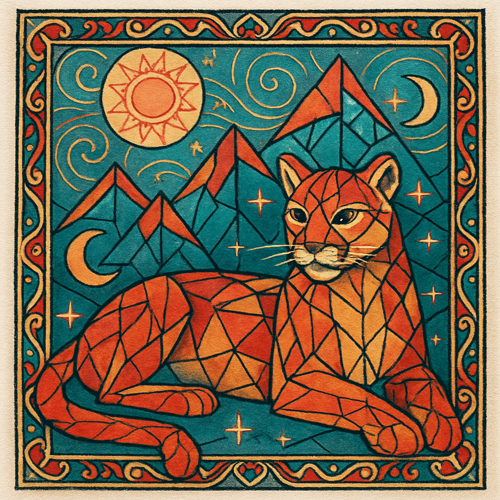 Mountain Lion Radiant Tapestry paint by diamond