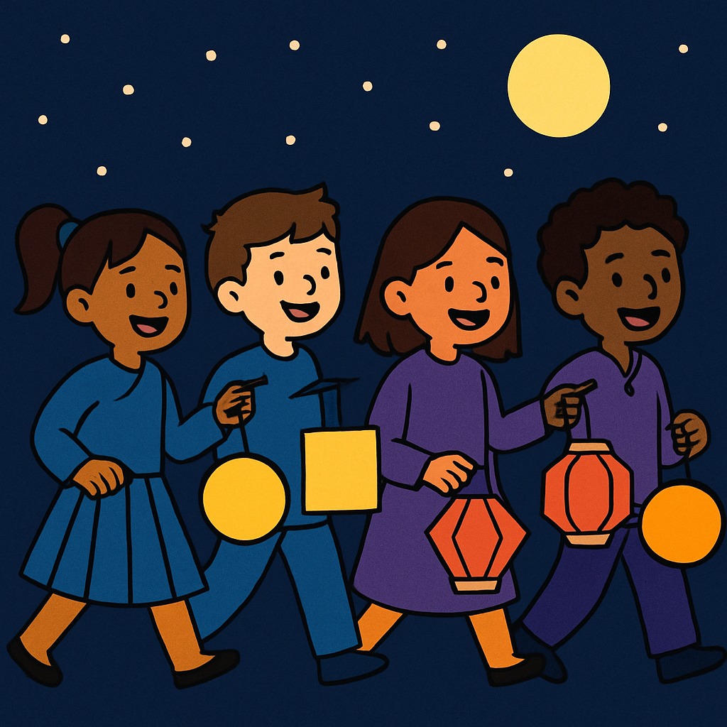 Festival Lights Illuminating Lantern Parade Paint by diamonds kits