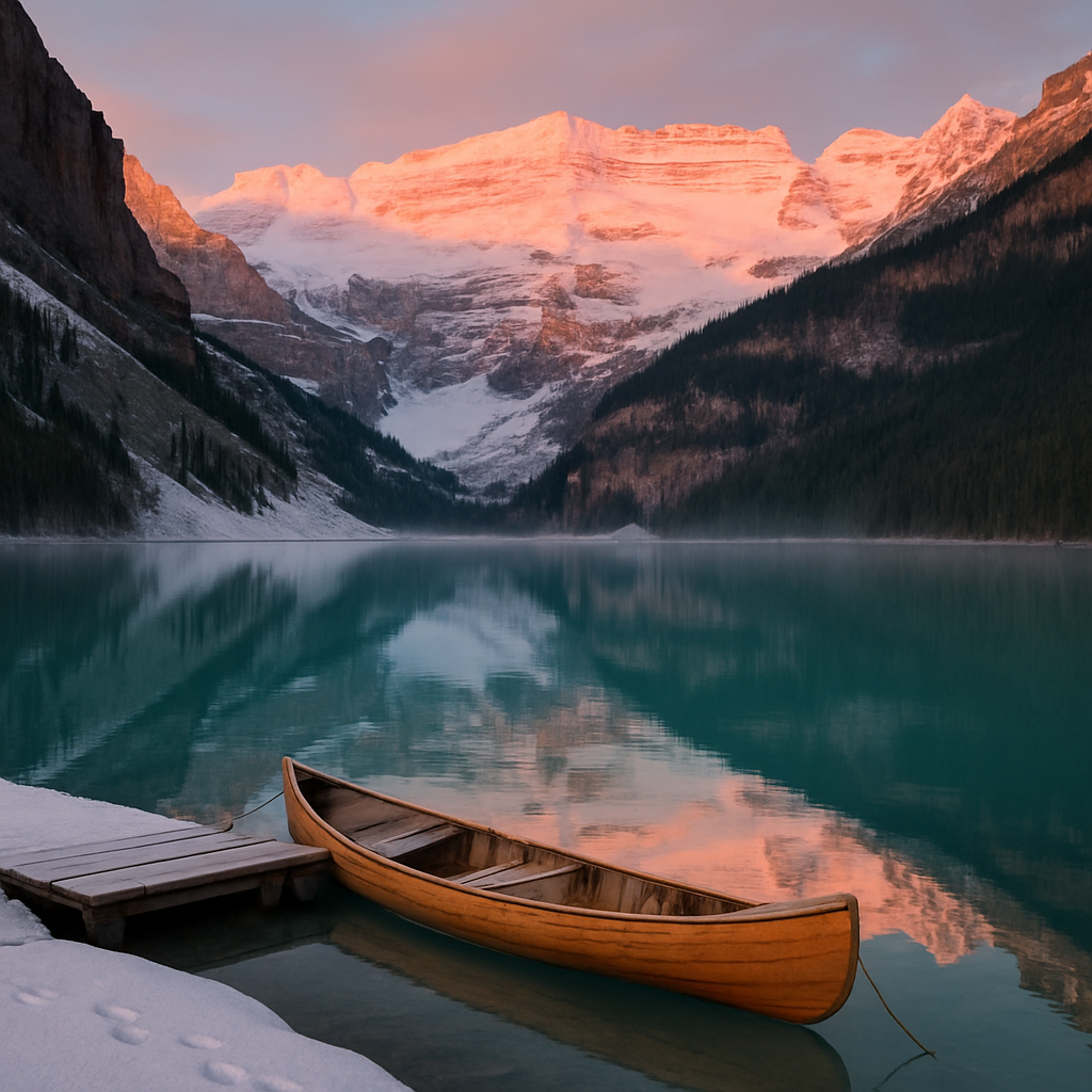 Alpenglow Reflection At Lake Louise paint by diamonds