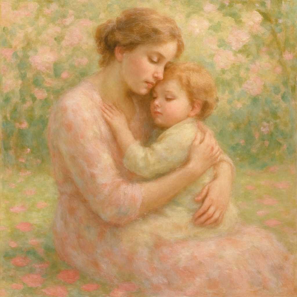 Whispers Of Love Embracing In A Petal-Strewn Garden DIY paint by diamonds