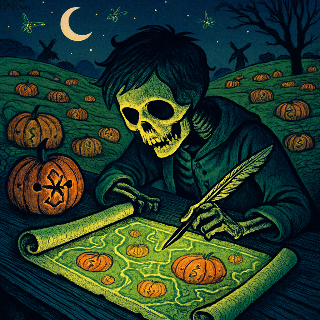 Midnight Pumpkin Cartography diamonded painting kits