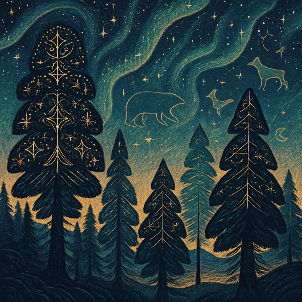 Starfold Pinescape diamond painting