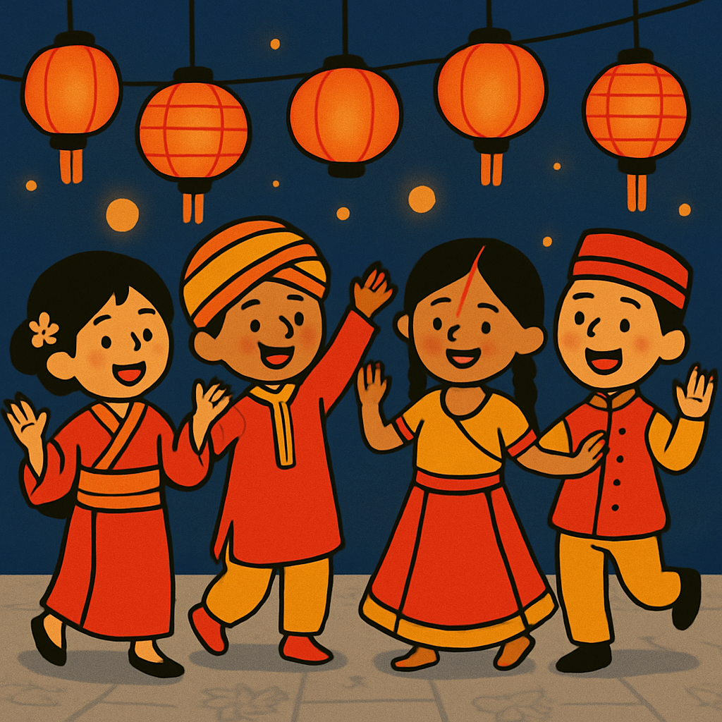 Cultural Festival Dance Under Lantern Lights diamonded painting kits