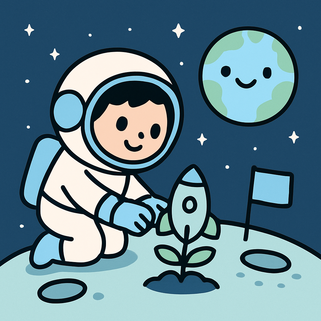 Astronaut Garden Adventure diamond painting