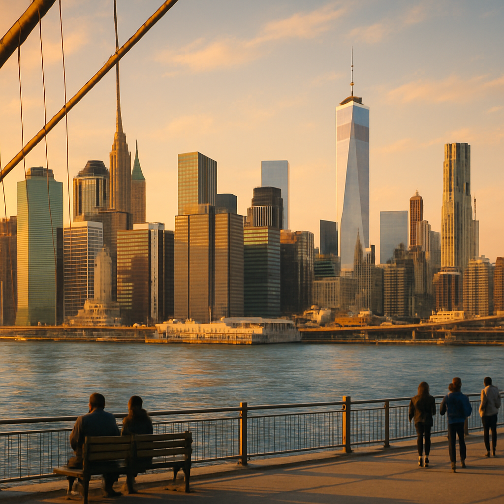 Skyline View From Brooklyn Bridge Park diamond painting