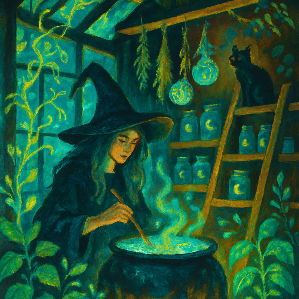 Witchs Greenhouse Alchemy Painting by diamonds kit