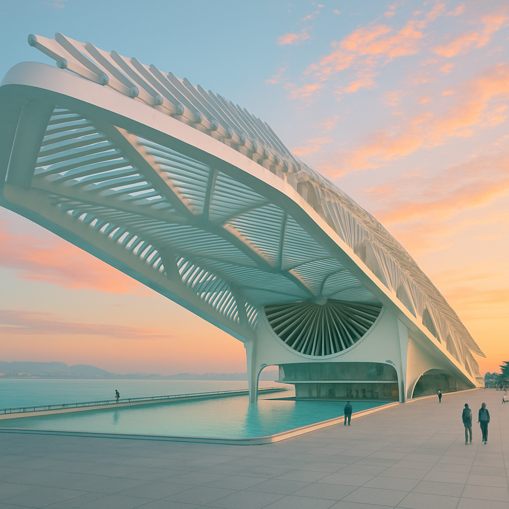 Museum Of Tomorrow Futuristic Plaza paint by color