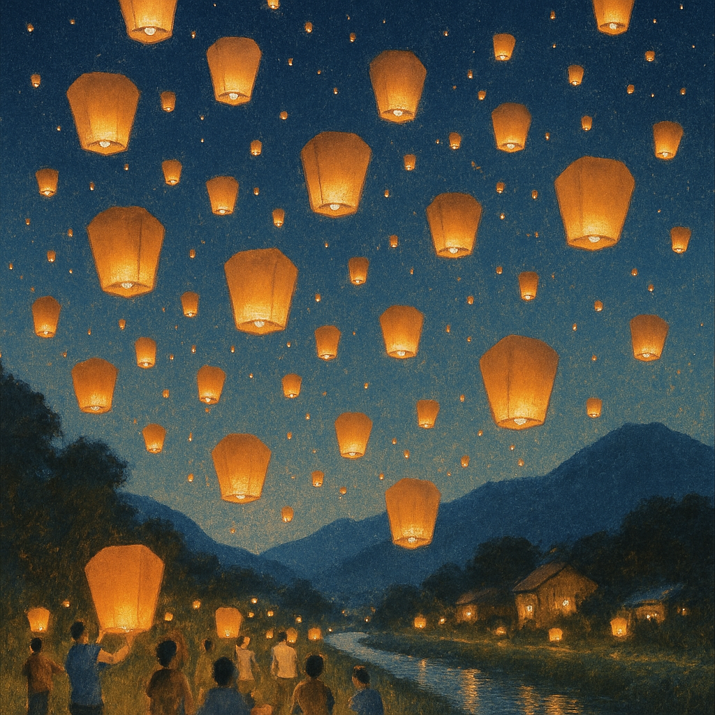 Lantern Festival Of Pingxi paint by diamonds