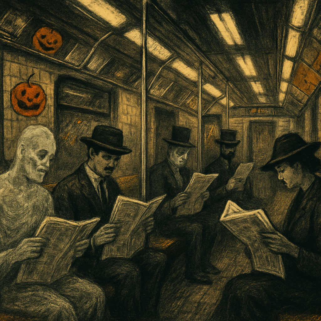 Haunted Subway Commuters paint by diamonds