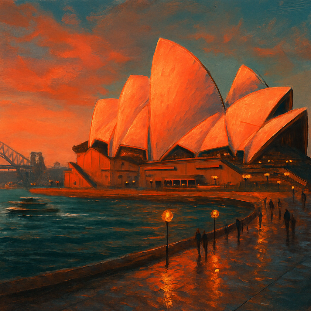 Sydney Opera House Harbor Perspective painting diamond kit