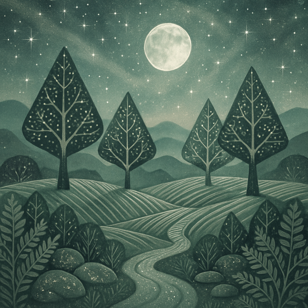 Moonlit Patterned Forest Paint by diamonds art