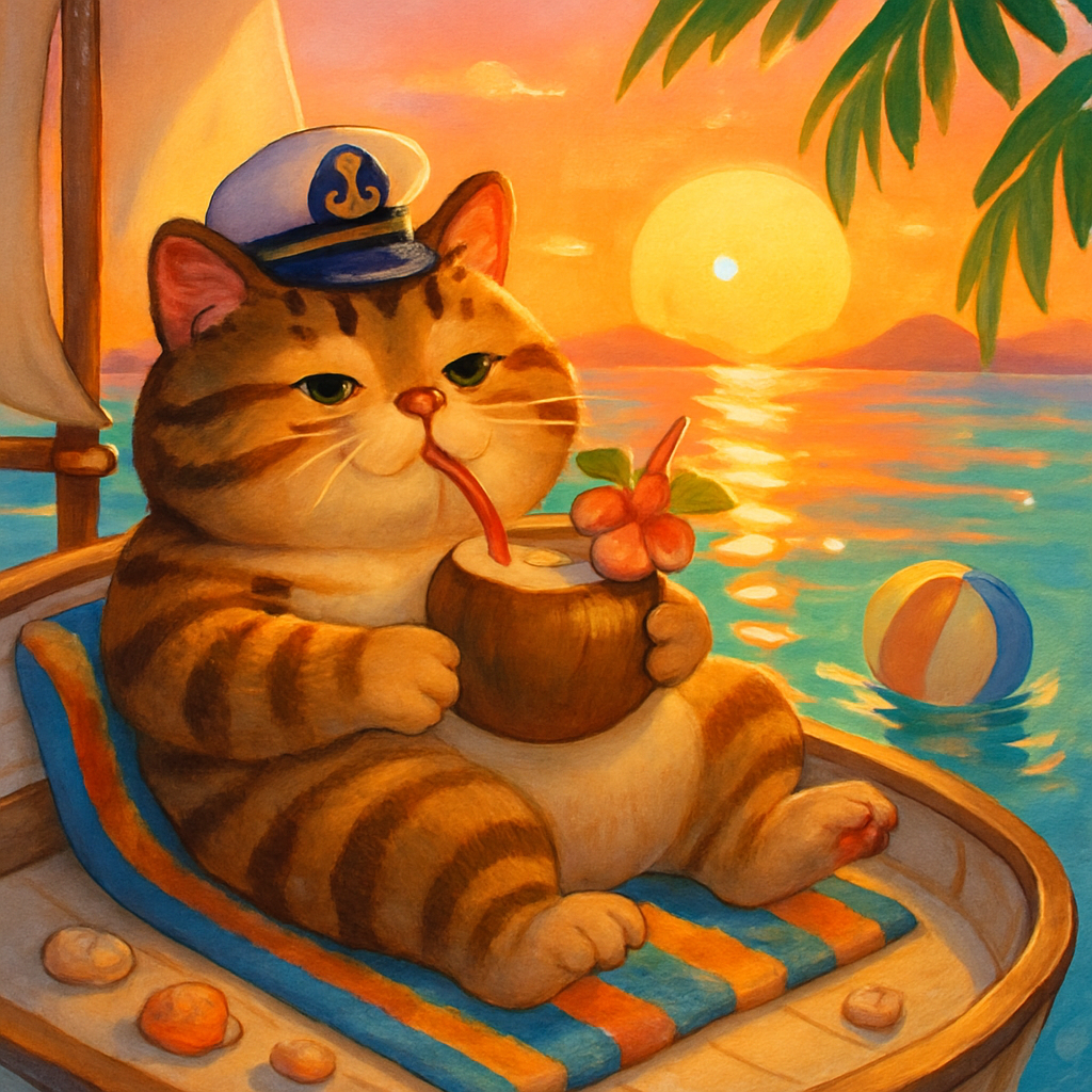Sunset Sailboat Cat Paint by diamonds art