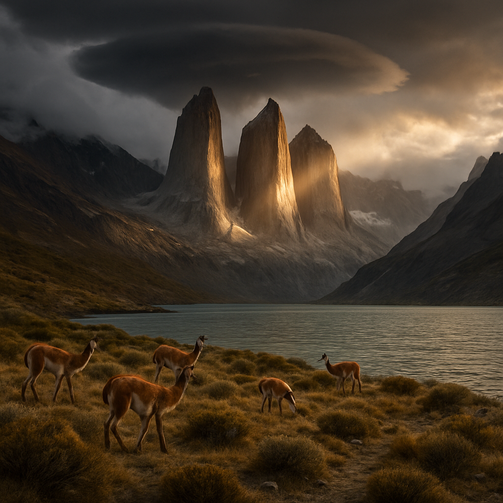 Patagonia Granite Towers With Guanacos Paint by diamonds art