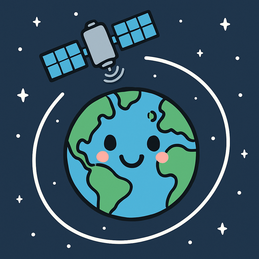 Satellite With Smiling Earth DIY paint by diamonds