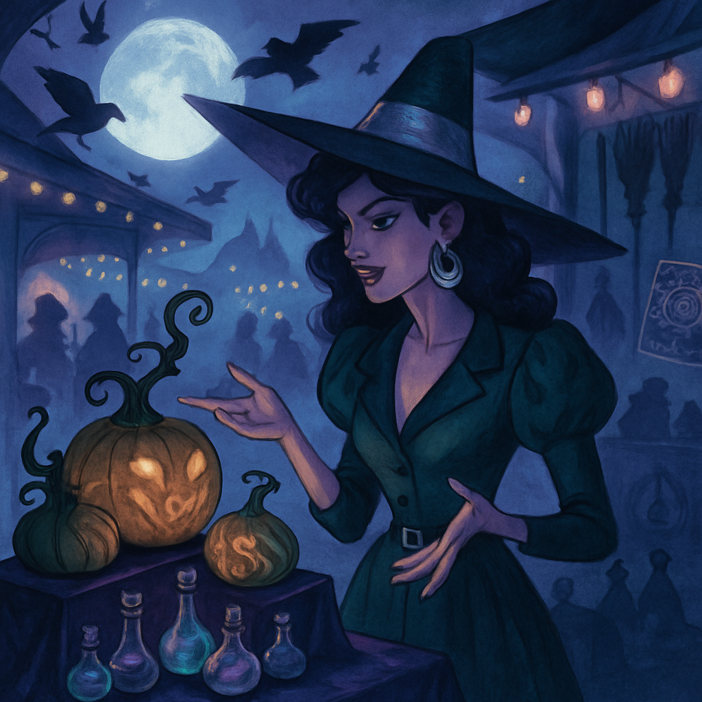 Midnight Witch Market Paint by diamonds kits
