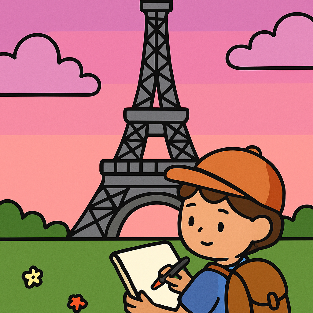 Sketchbook By Eiffel Tower Paint by diamonds art