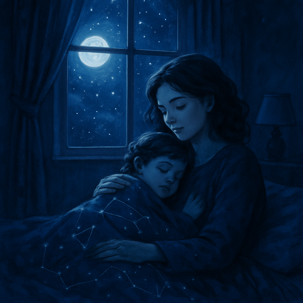 Celestial Cuddle: Nighttime Dreams With Mother Paint by diamonds kits