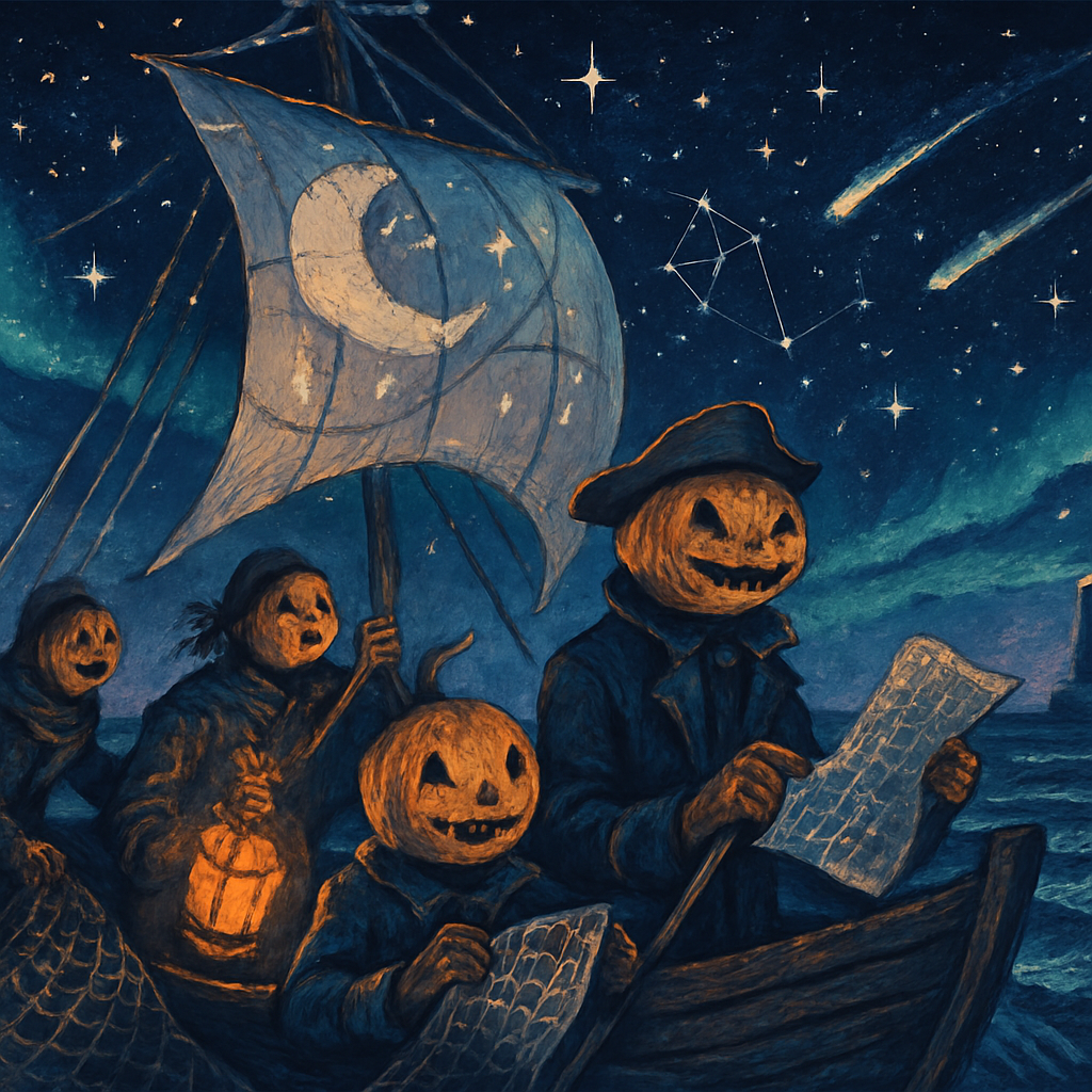 Pumpkin Ship Stardust Sailors paint by diamond