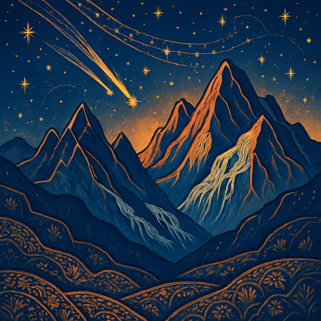 Comet Crest Mountain Scene diamonded painting kits