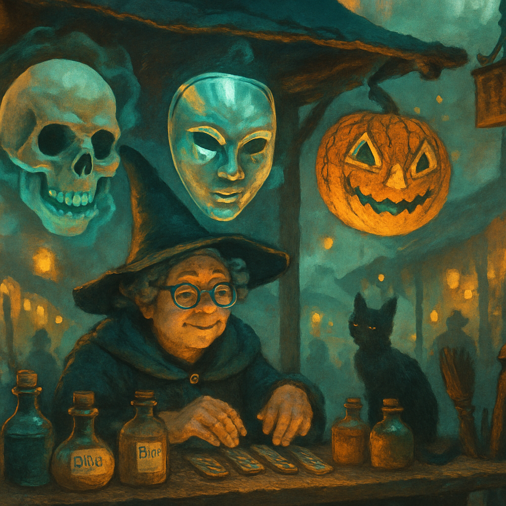 Witchs Market Of Floating Masks diamonded painting kits
