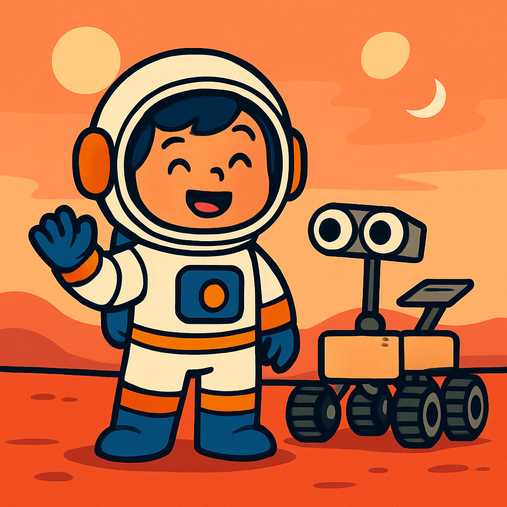Curious Astronaut Exploring Mars diamonded painting kits