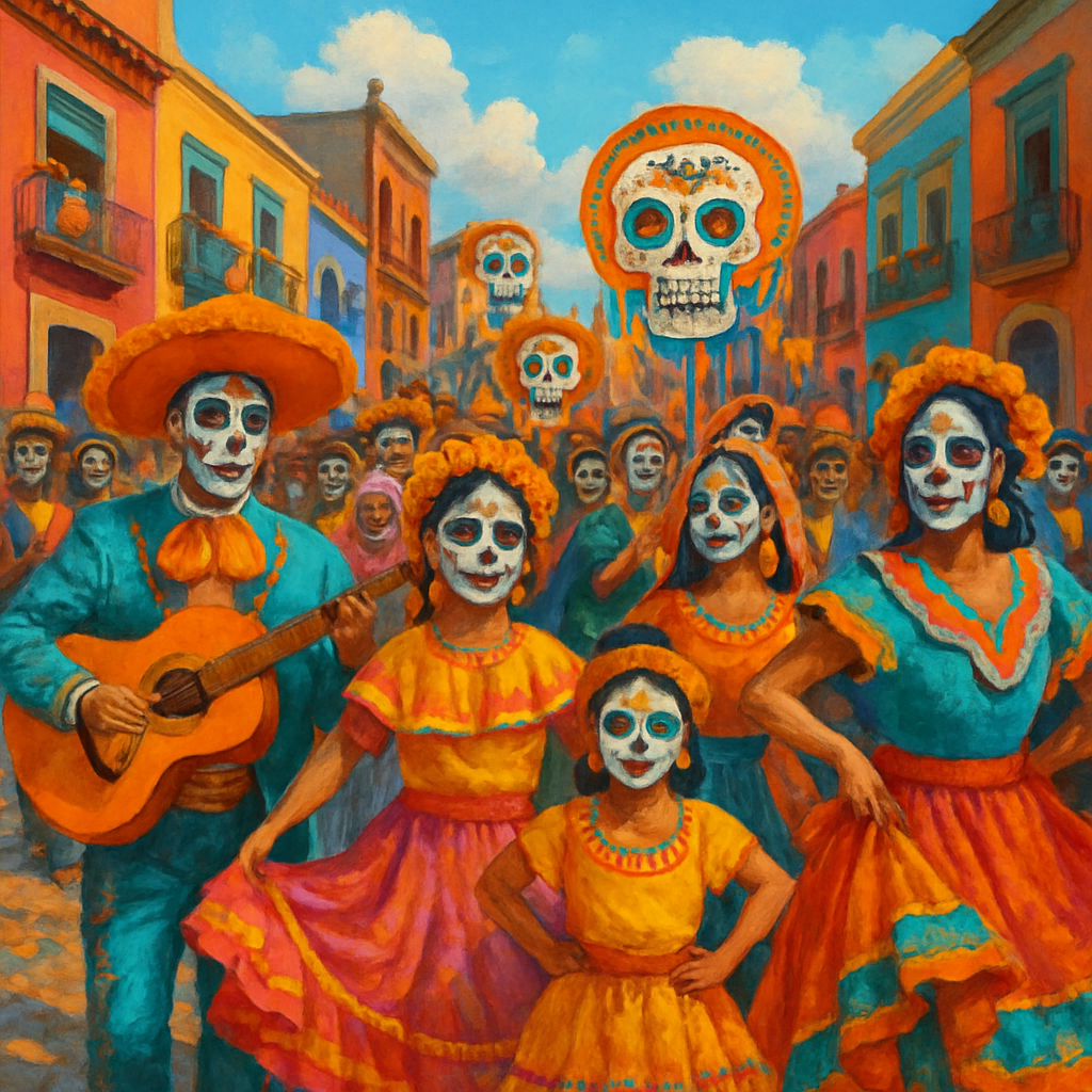 Day Of The Dead Parade paint by color