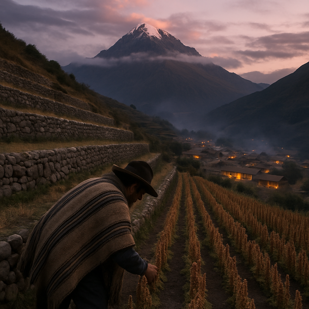 Andes Terrace Farmer At Dusk Paint by diamonds art