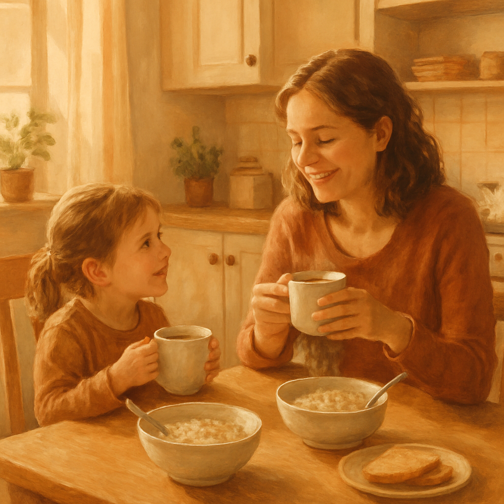 Morning Light: Sharing Breakfast And Dreams Together paint by diamonds