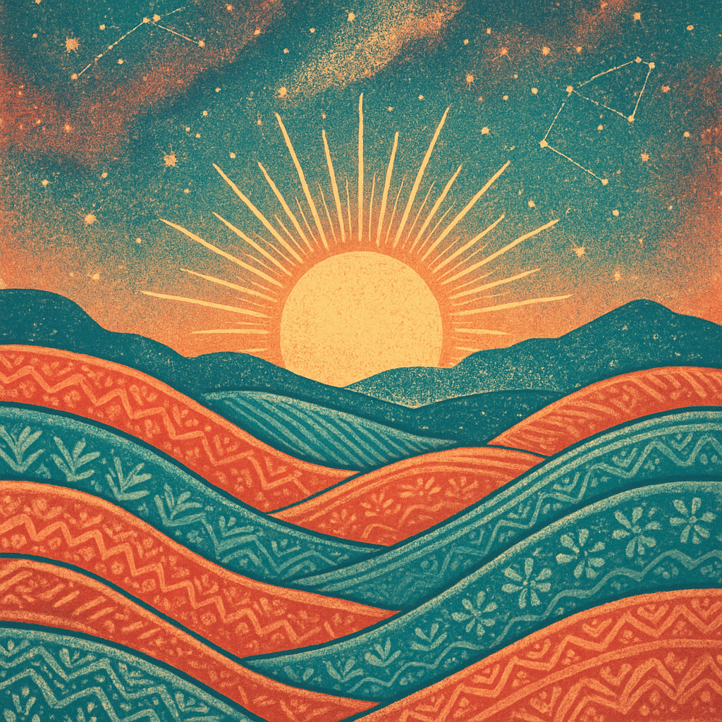 Sunrise Over Cosmic Hills diamond painting