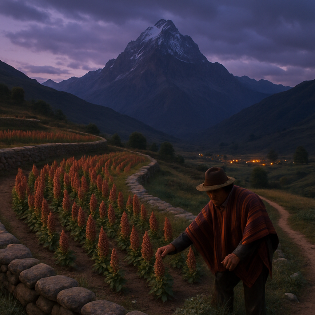 Andean Terraces At Dusk With Farmer DIY paint by diamonds