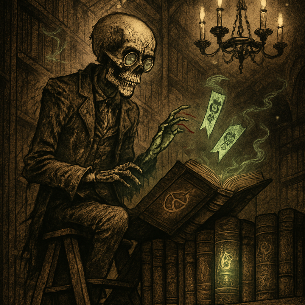 Grim Librarian Of Hollow Stacks painting diamond kit