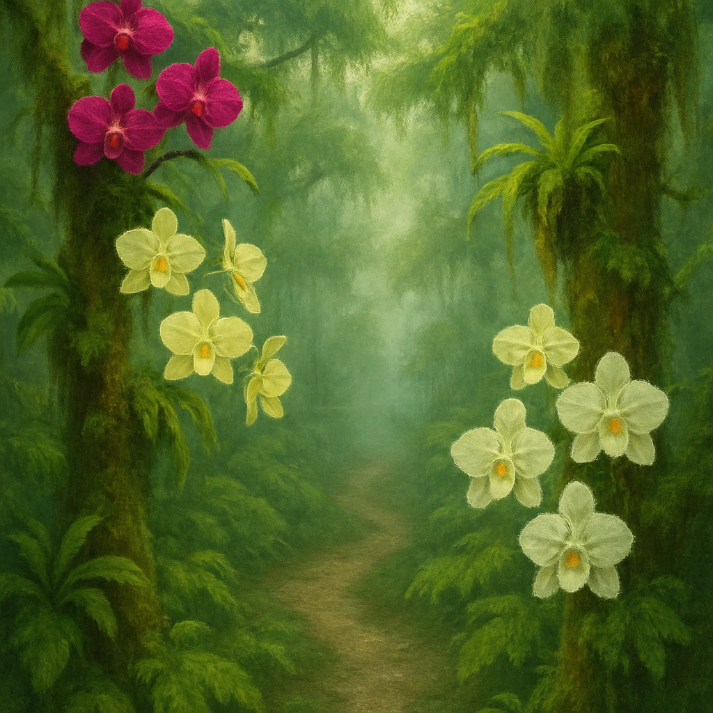 Monteverde Cloud Forest Orchid Trail Painting by diamonds kit