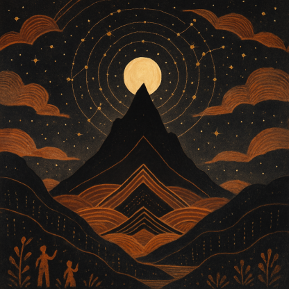 Patterned Peaks Of The Night diamonded painting kits