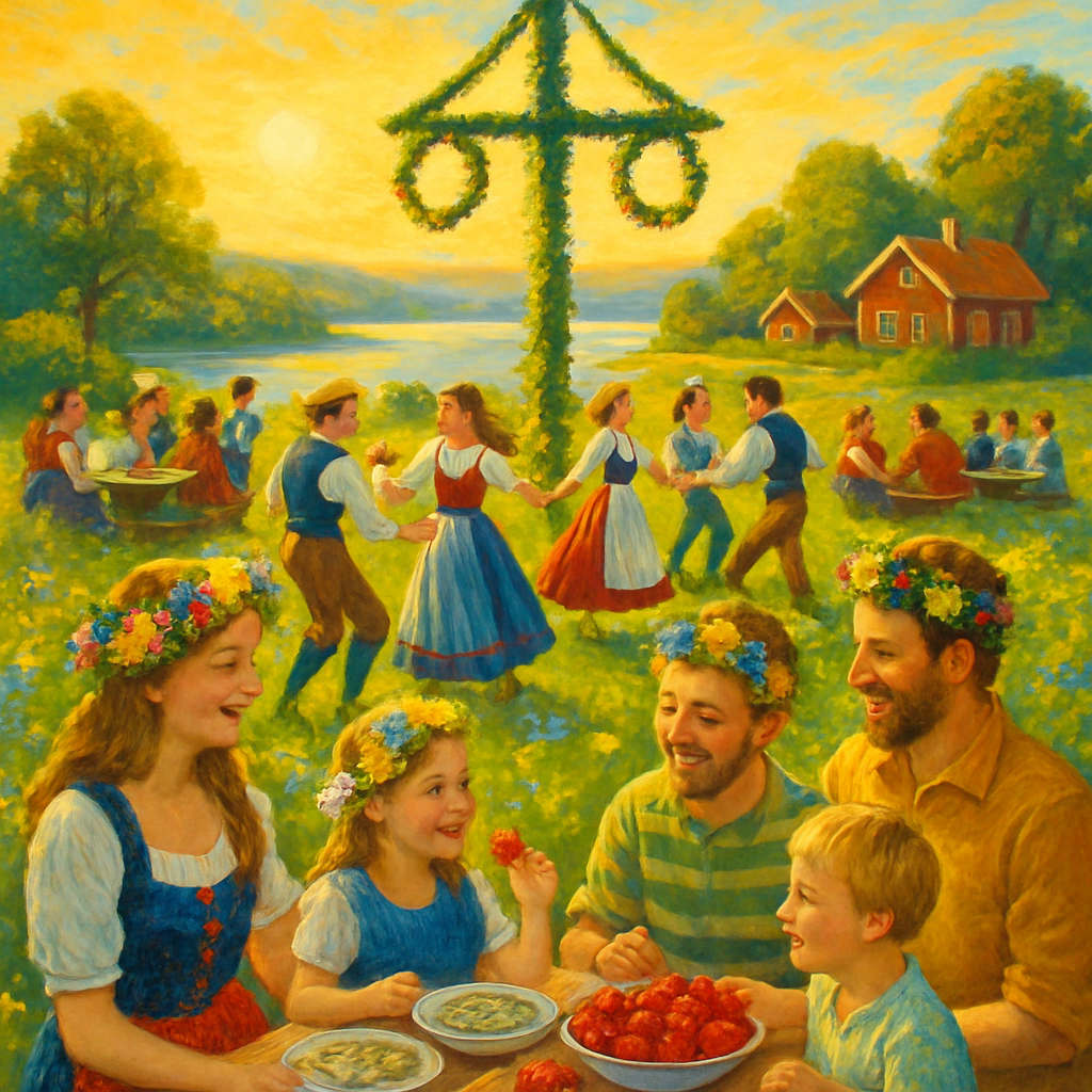 Midsummer Festival - Sweden painting diamond kit