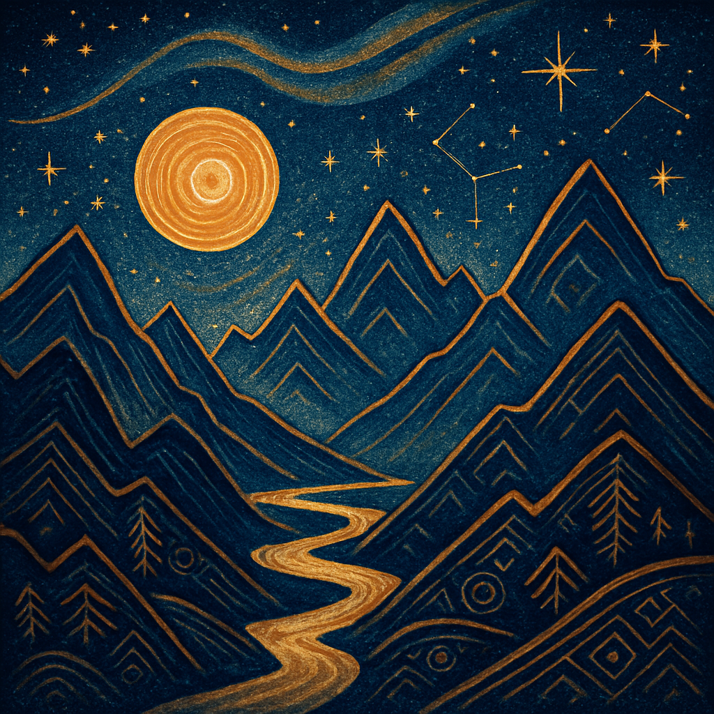 Celestial Ridge Celestial Ridge Under Starlit Skies 5D DIY Paint By Diamond Kit ...