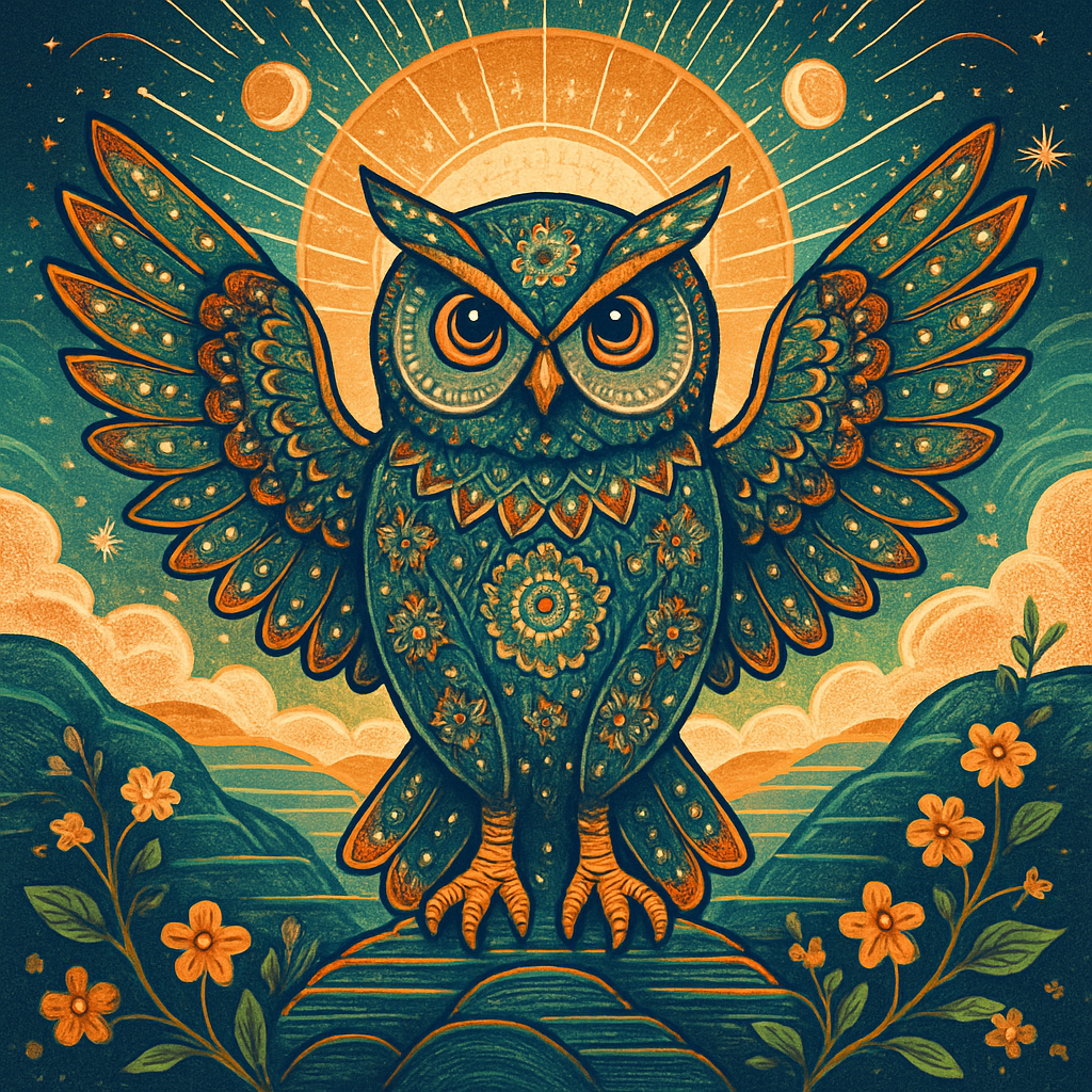 Owl With Dawn Mandala Paint by diamonds kits