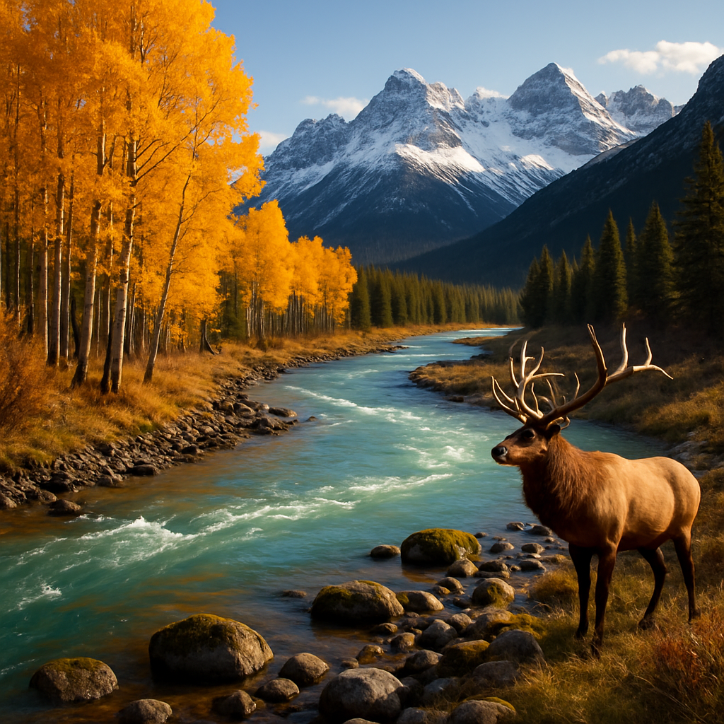 Golden Aspens Rocky Bend DIY paint by diamonds