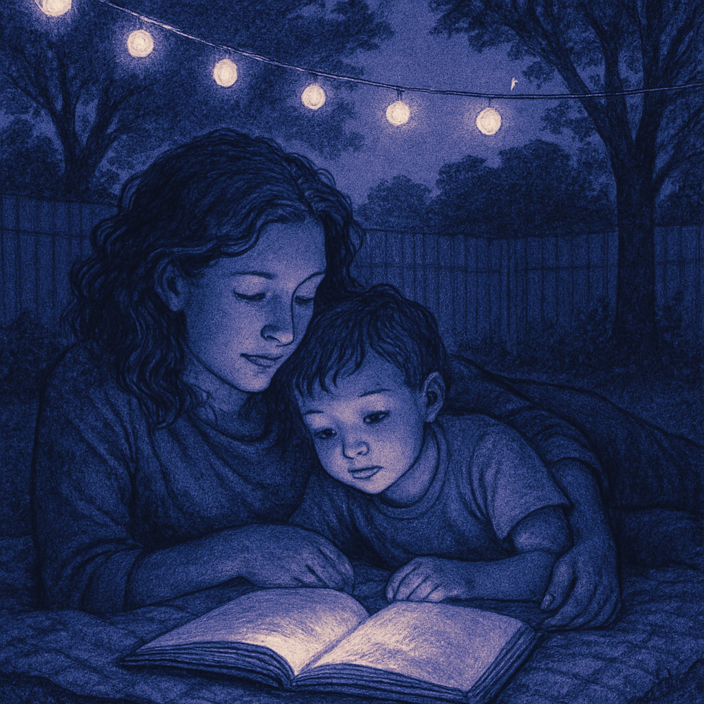 Quiet Storytime Under Stars Building Dreams Together Painting by diamonds kit