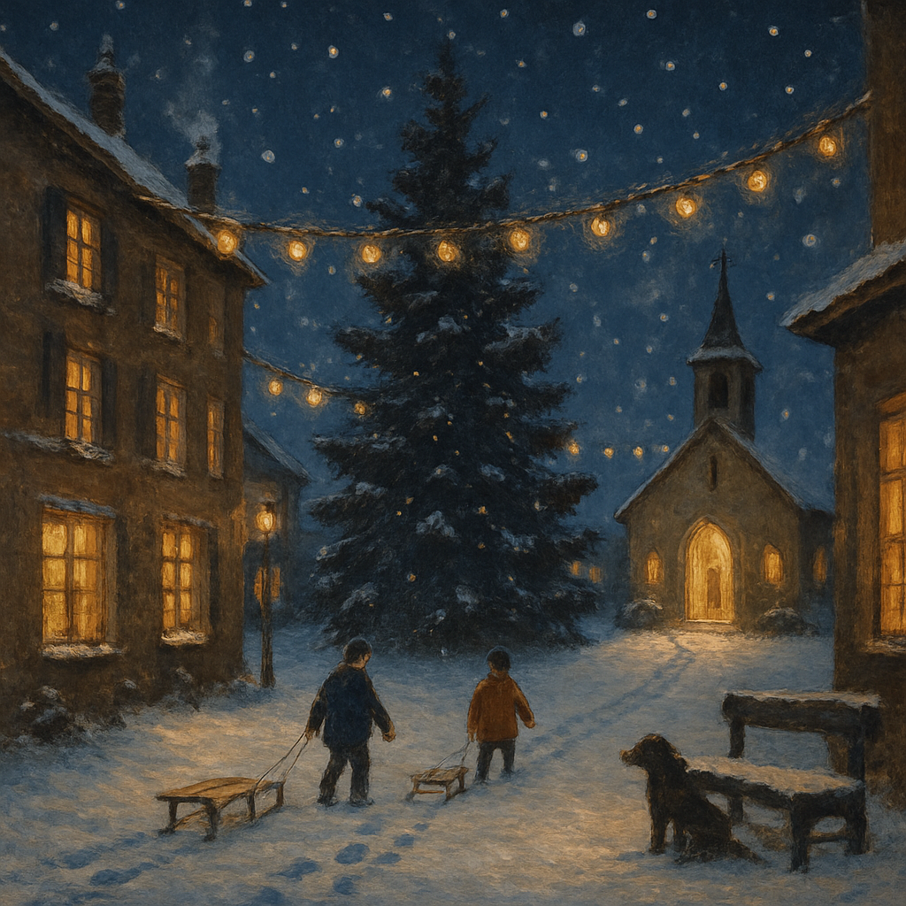 Christmas Winter Lights Village paint by diamonds