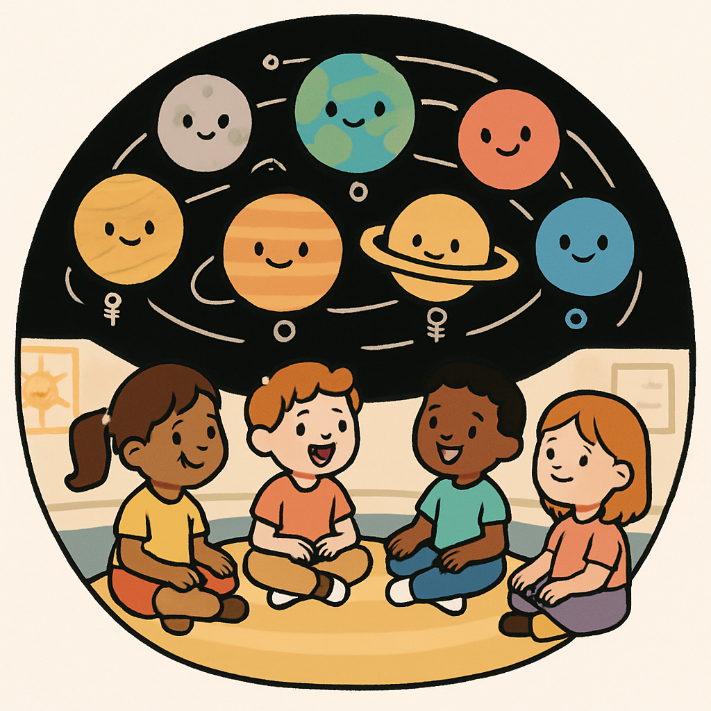 Solar System Storytime Circle paint by diamonds