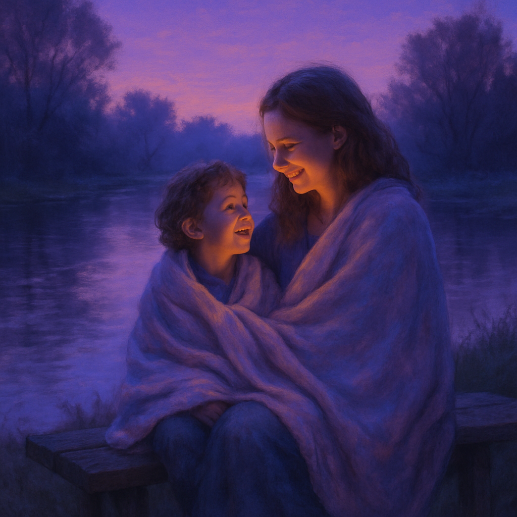 Twilight Embrace Along The Riverbank paint by color