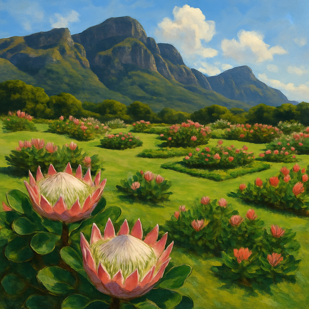 Kirstenbosch Garden Protea Panorama paint by diamonds