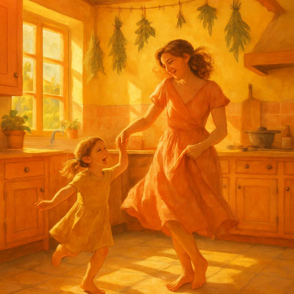 Sunlit Kitchen Dance Of Joyful Hearts diamonded painting kits