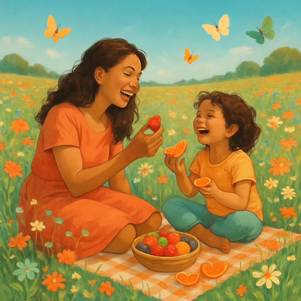 Meadow Picnic Of Blossoming Laughter paint by color