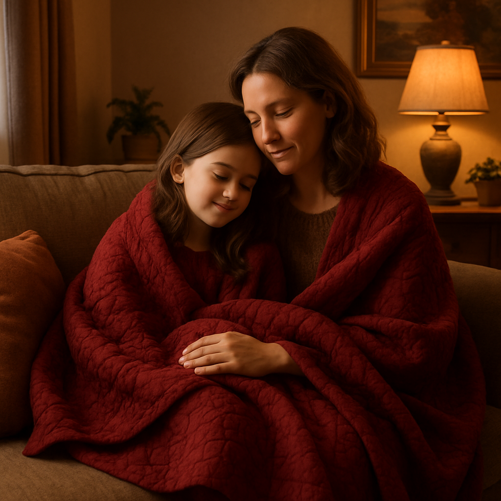Crimson Quilt Of Generations Embracing Warmth paint by color