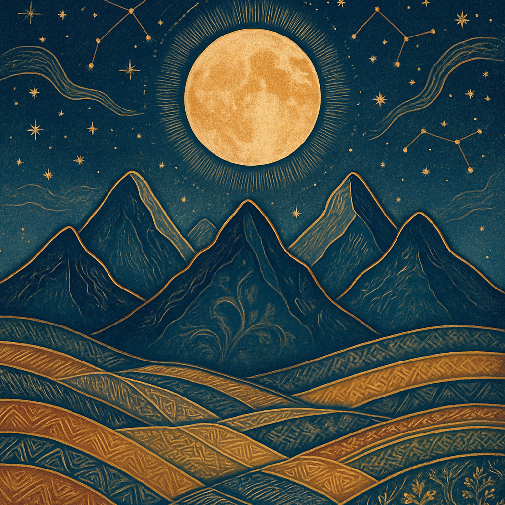 Moonlit Ridge Celestial Folk Paint by diamonds kits