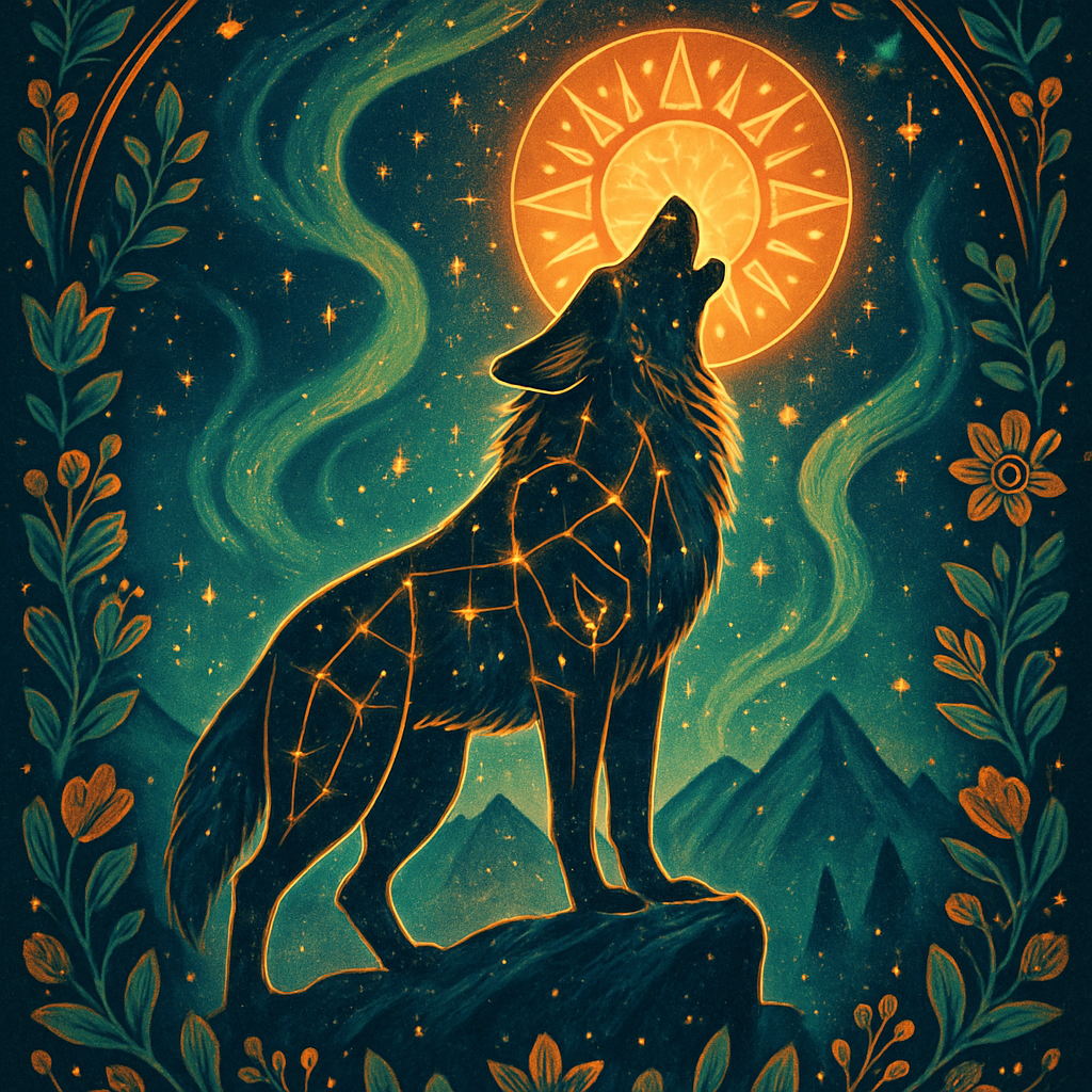 Mountain Wolf Constellation diamond painting