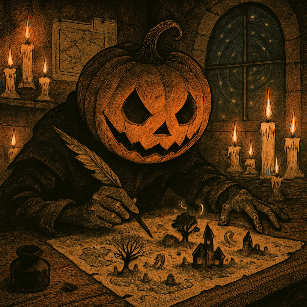 Pumpkin Cartographer Mapping Nightmares Paint by diamonds kits